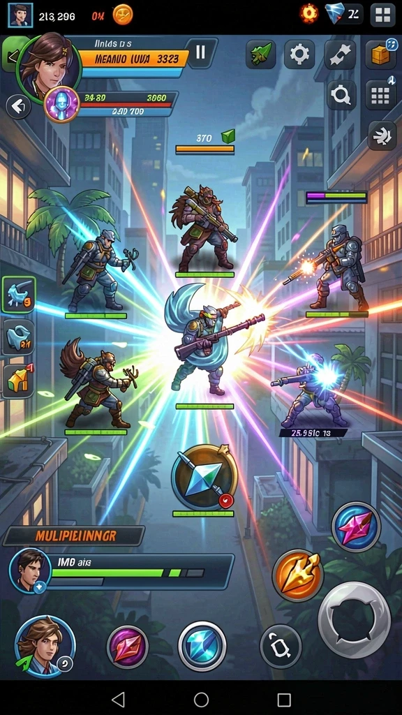 r6r6 - Screenshot menampilkan pertarungan epik dengan efek visual yang memukau.